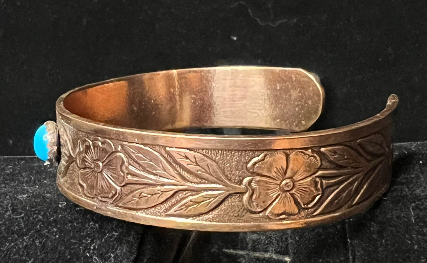 Floral Pattern Copper Bracelet