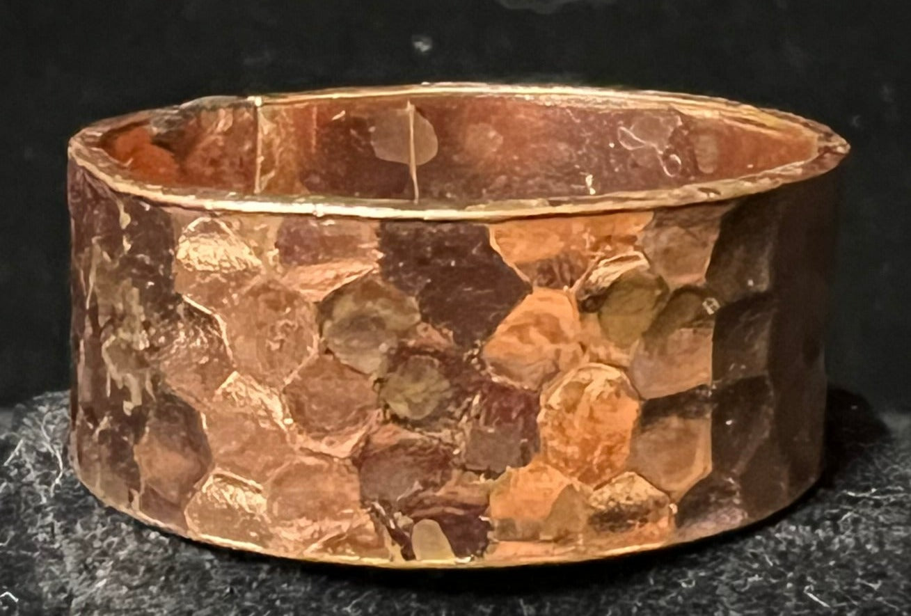 Hammered Pattern Copper Ring