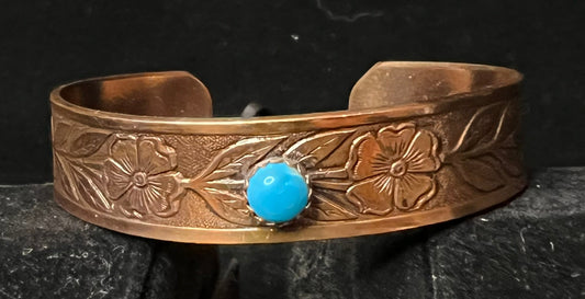 Floral Pattern Copper Bracelet