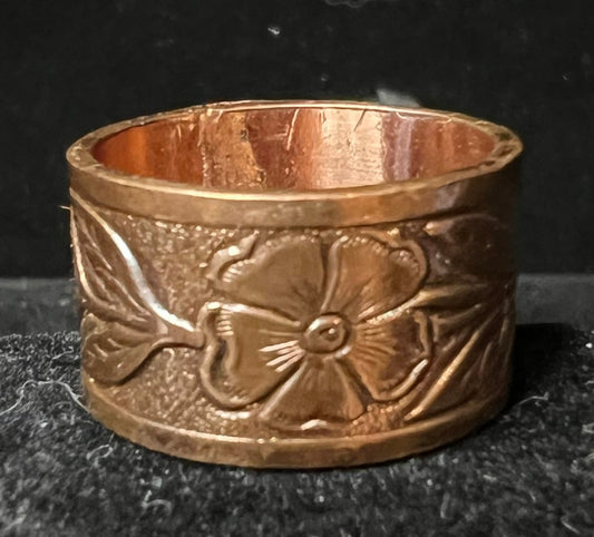 Flower Pattern Copper Ring
