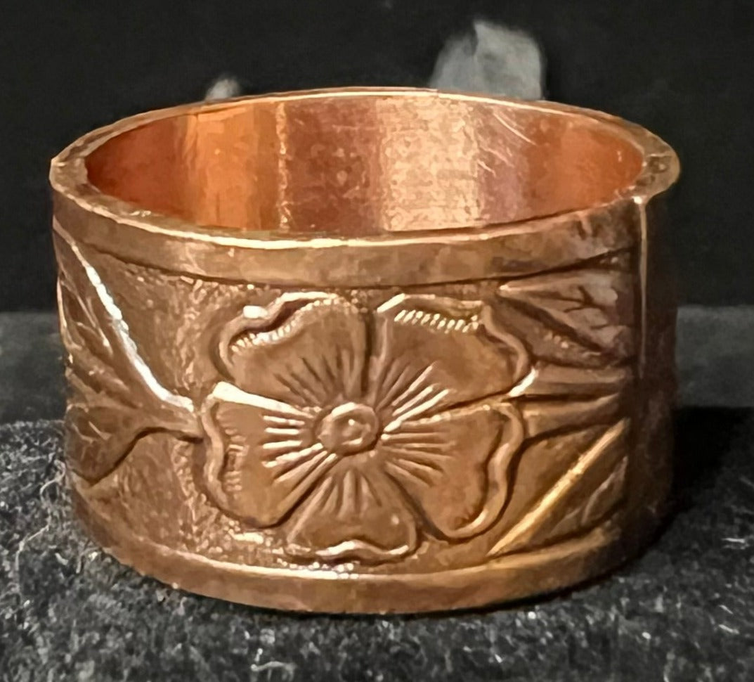 Flower Pattern Copper Ring