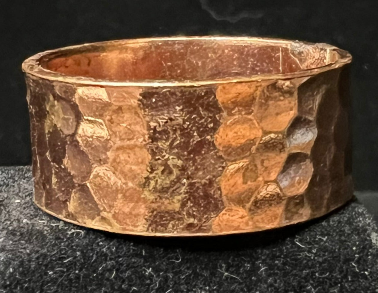 Hammered Pattern Copper Ring